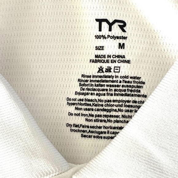 TYR Women's Alliance Tech Polo Shirt White Textured  TFPOC6A - Size Medium - $40 - Picture 5 of 6